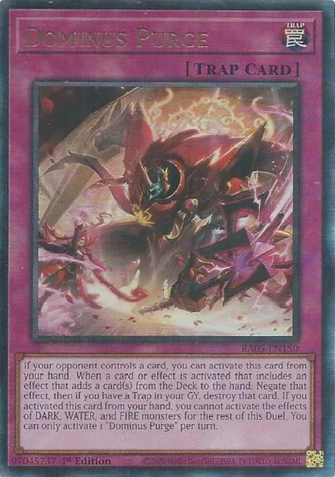 Dominus Purge Prismatic Ultimate Rare RA05-EN150 Yu-Gi-Oh card from Rarity Collection 5