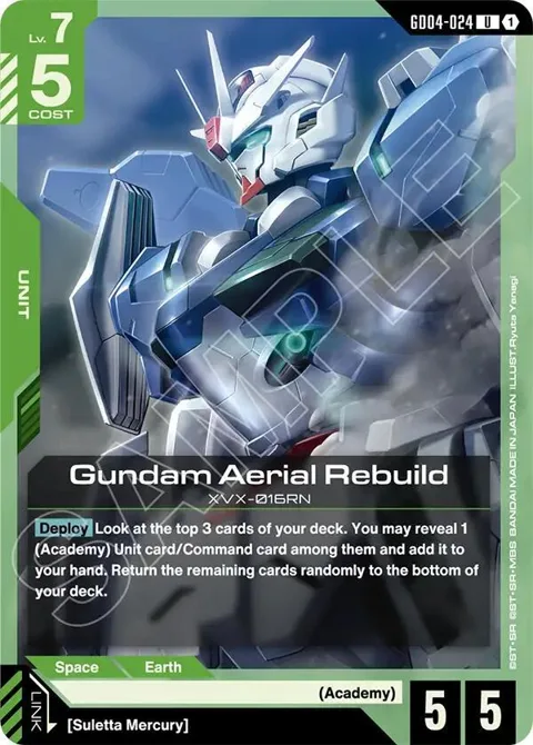 Gundam Aerial Rebuild GD04-024 Gundam card from Phantom Aria