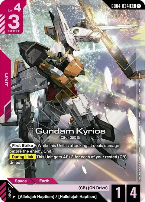 Gundam Kyrios GD04-034 Gundam card from Phantom Aria
