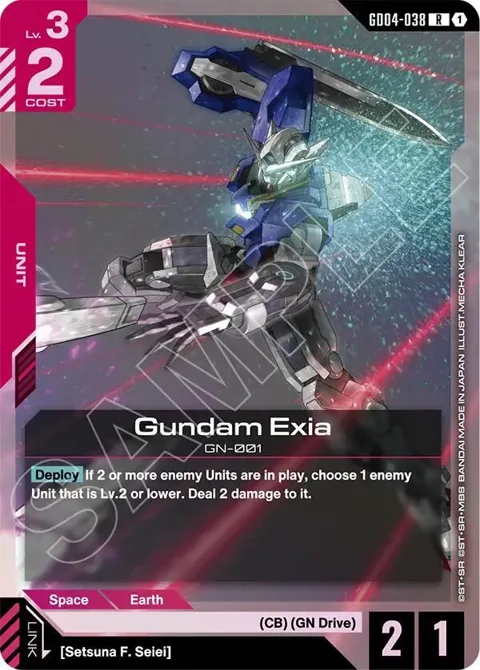 Gundam Exia GD04-038 Gundam card from Phantom Aria