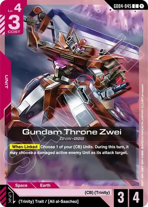 Gundam Throne Zwei GD04-045 Gundam card from Phantom Aria