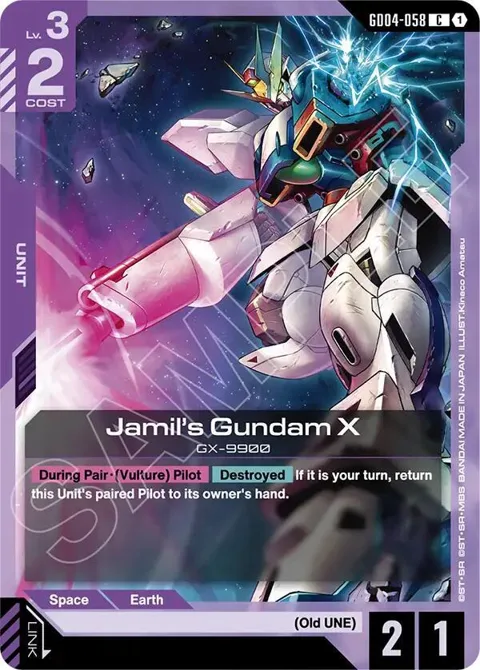 Jamil's Gundam X GD04-058 Gundam card from Phantom Aria