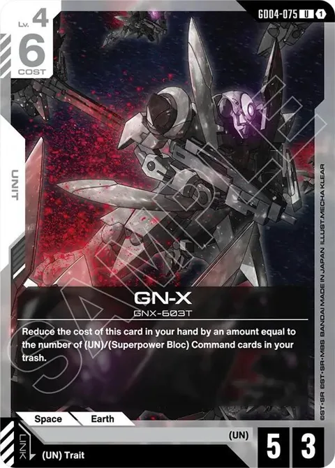 GN-X GD04-075 Gundam card from Phantom Aria