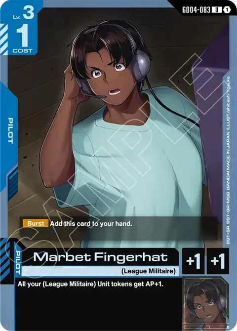 Marbet Fingerhat GD04-083 Gundam card from Phantom Aria