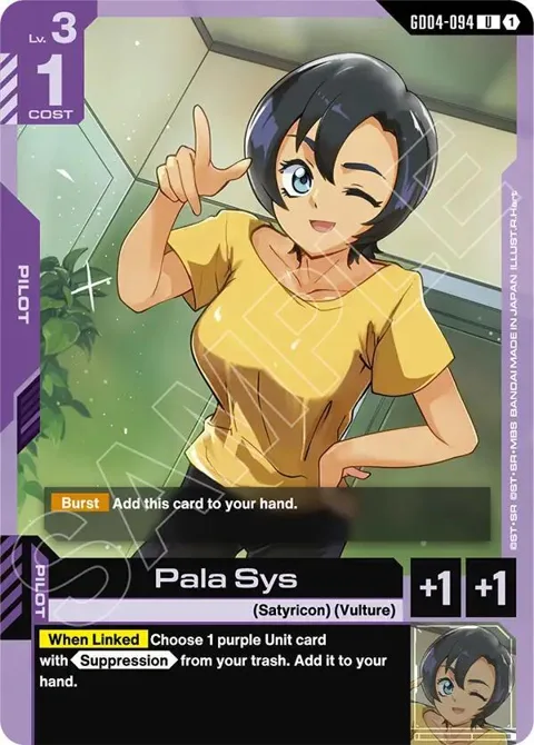 Pala Sys GD04-094 Gundam card from Phantom Aria