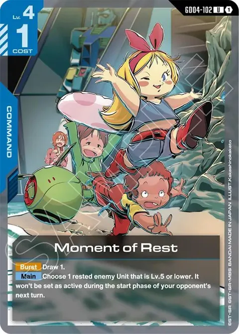 Moment of Rest GD04-102 Gundam card from Phantom Aria