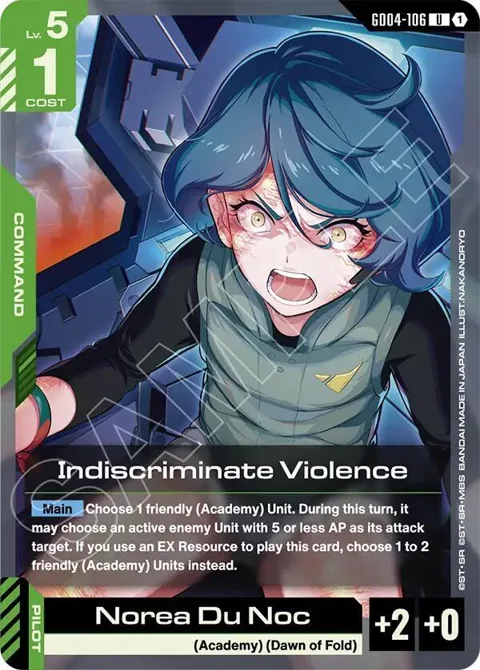 Indiscriminate Violence GD04-106 Gundam card from Phantom Aria