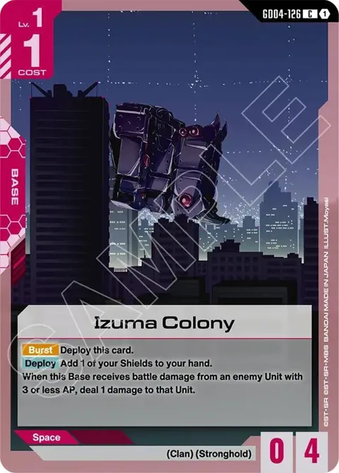Izuma Colony GD04-126 Gundam card from Phantom Aria