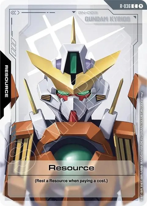 Resource R-036 Gundam card from Phantom Aria