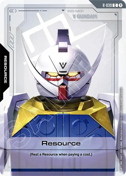 Resource R-039 Gundam card from Phantom Aria