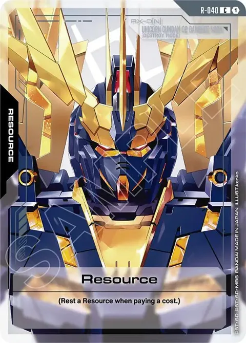 Resource R-040 Gundam card from Phantom Aria