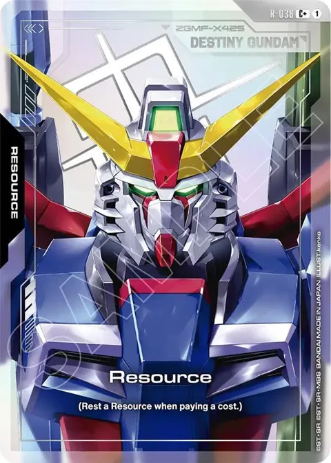 Resource C+ R-038 Gundam card from Phantom Aria