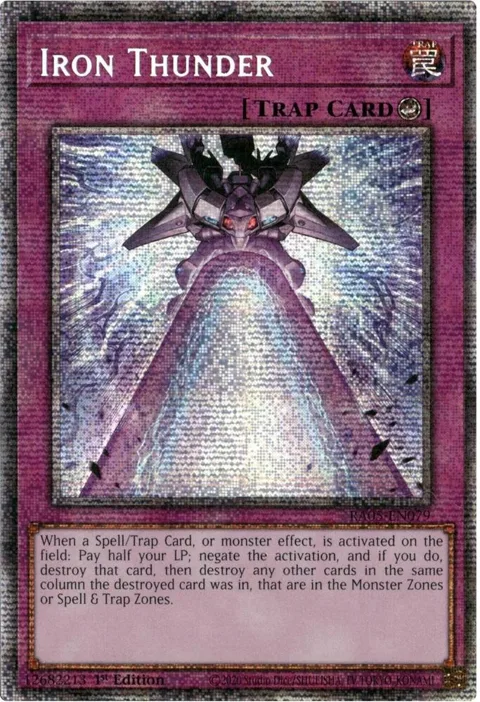 Iron Thunder Starlight Rare RA05-EN079 Yu-Gi-Oh card from Rarity Collection 5