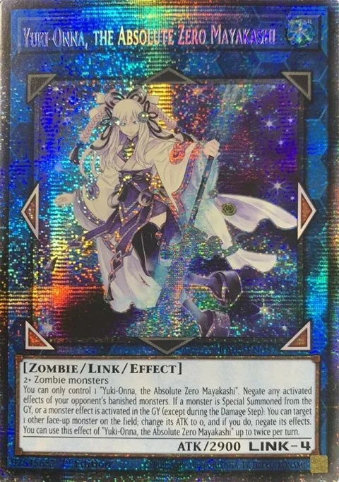Yuki-Onna, the Absolute Zero Mayakashi Starlight Rare RA05-EN057 Yu-Gi-Oh card from Rarity Collection 5