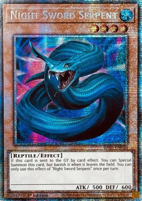 Night Sword Serpent Starlight Rare RA05-EN020 Yu-Gi-Oh card from Rarity Collection 5
