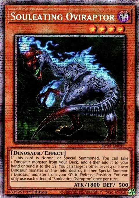 Souleating Oviraptor Starlight Rare RA05-EN011 Yu-Gi-Oh card from Rarity Collection 5