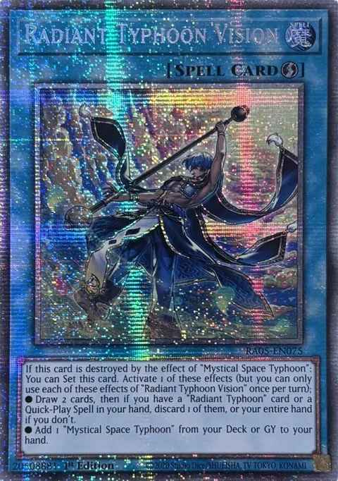 Radiant Typhoon Vision Starlight Rare RA05-EN075 Yu-Gi-Oh card from Rarity Collection 5