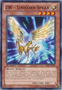 ZW - Unicorn Spear YS13-EN018 Yu-Gi-Oh card from Super Starter: V for Victory