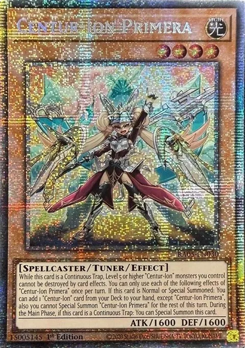 Centur-Ion Primera Starlight Rare RA05-EN030 Yu-Gi-Oh card from Rarity Collection 5