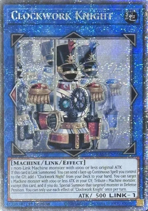 Clockwork Knight Starlight Rare RA05-EN058 Yu-Gi-Oh card from Rarity Collection 5