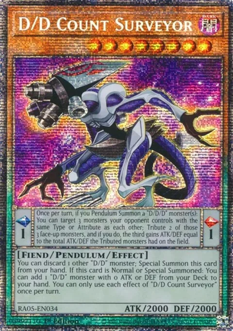 D/D Count Surveyor Starlight Rare RA05-EN034 Yu-Gi-Oh card from Rarity Collection 5