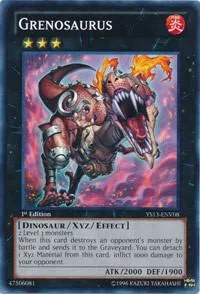 Grenosaurus YS13-ENV08 Yu-Gi-Oh card from Super Starter: V for Victory Power-Up Pack