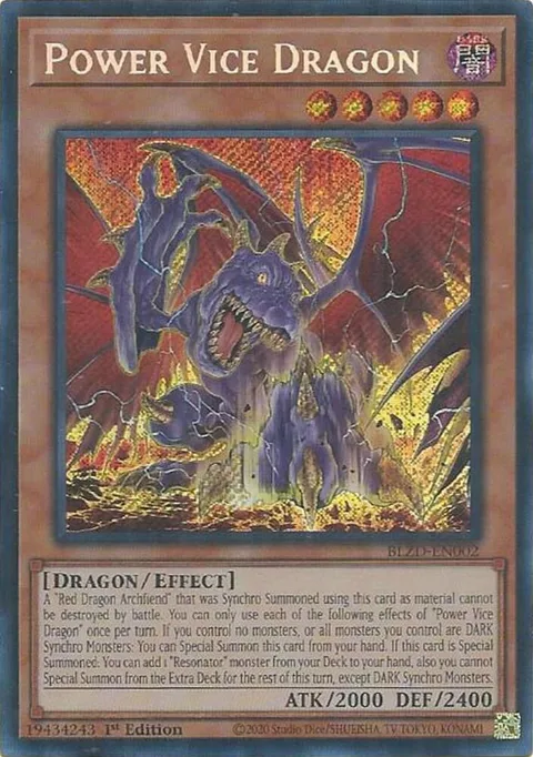 Power Vice Dragon BLZD-EN002 Yu-Gi-Oh card from Blazing Dominion