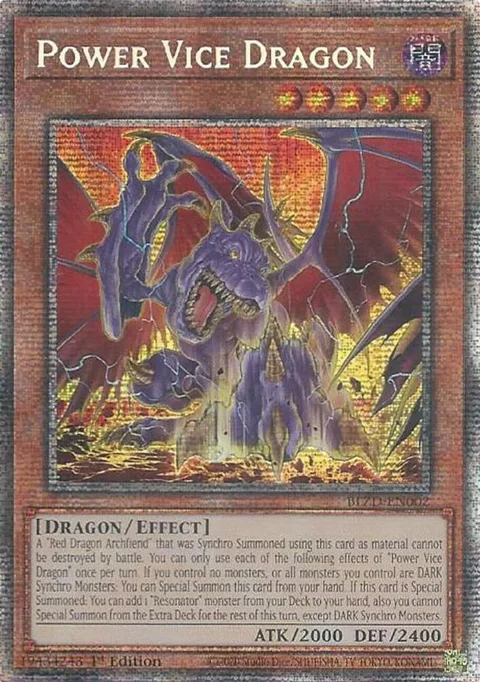 Power Vice Dragon Starlight Rare BLZD-EN002 Yu-Gi-Oh card from Blazing Dominion