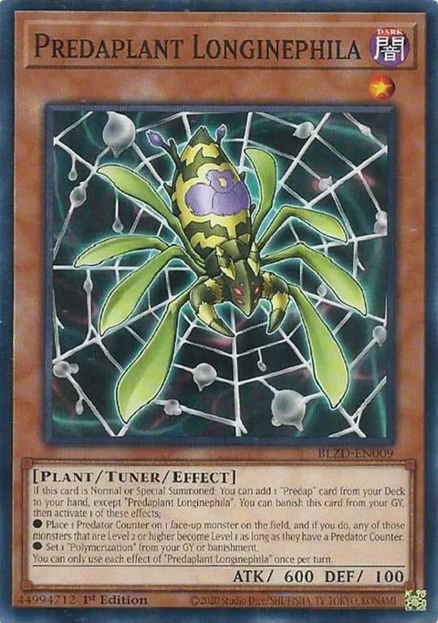 Predaplant Longinephila BLZD-EN009 Yu-Gi-Oh card from Blazing Dominion