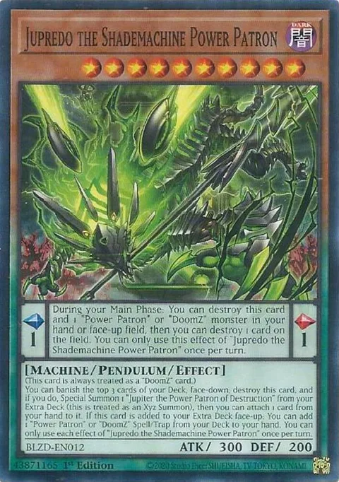 Jupredo the Shademachine Power Patron BLZD-EN012 Yu-Gi-Oh card from Blazing Dominion