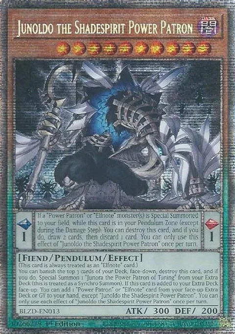 Junoldo the Shadespirit Power Patron Starlight Rare BLZD-EN013 Yu-Gi-Oh card from Blazing Dominion