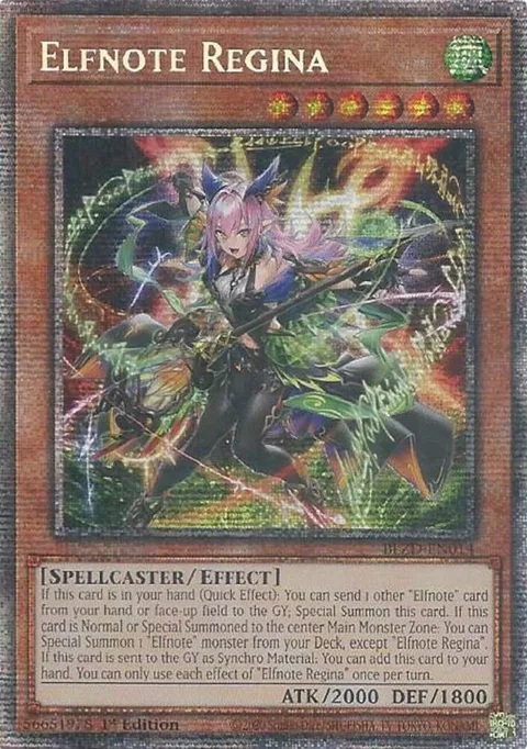 Elfnote Regina Starlight Rare BLZD-EN014 Yu-Gi-Oh card from Blazing Dominion
