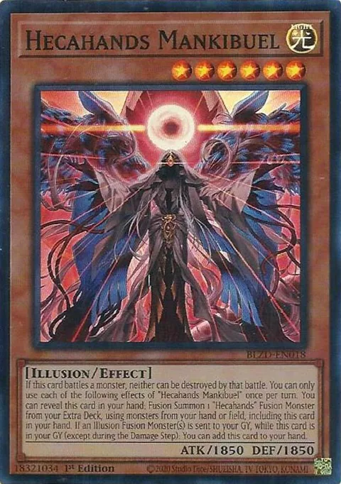 Hecahands Mankibuel BLZD-EN018 Yu-Gi-Oh card from Blazing Dominion