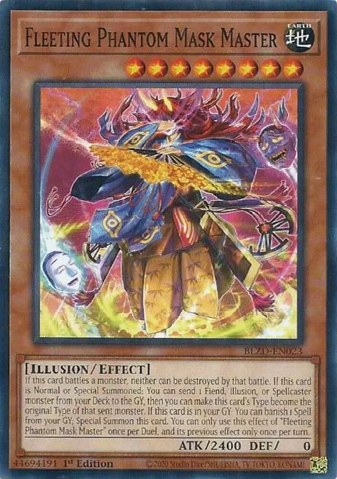 Fleeting Phantom Mask Master BLZD-EN023 Yu-Gi-Oh card from Blazing Dominion