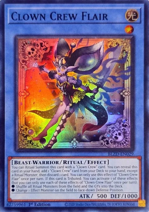Clown Crew Flair BLZD-EN029 Yu-Gi-Oh card from Blazing Dominion
