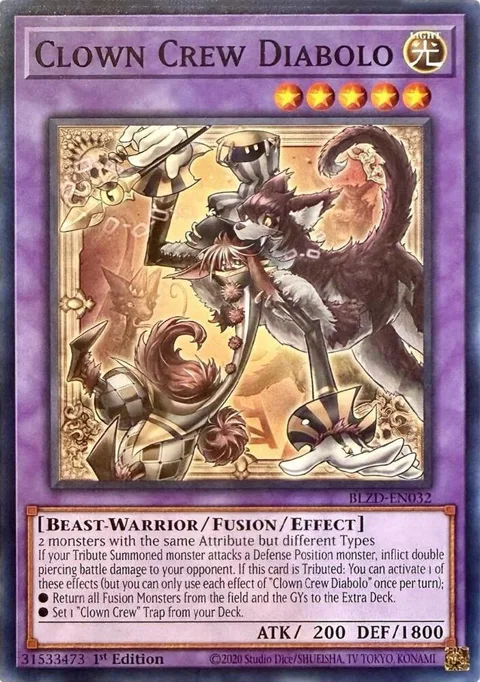 Clown Crew Diabolo BLZD-EN032 Yu-Gi-Oh card from Blazing Dominion