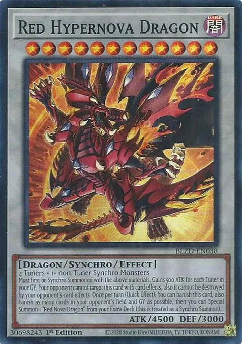 Red Hypernova Dragon BLZD-EN038 Yu-Gi-Oh card from Blazing Dominion