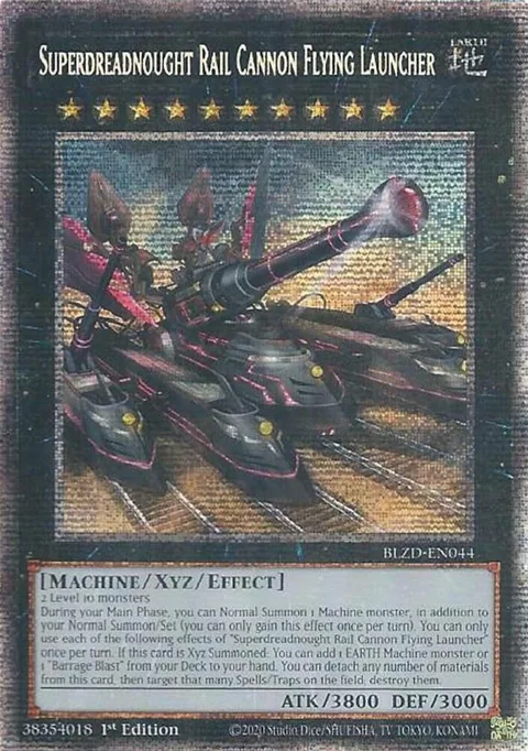 Superdreadnought Rail Cannon Flying Launcher Starlight Rare BLZD-EN044 Yu-Gi-Oh card from Blazing Dominion