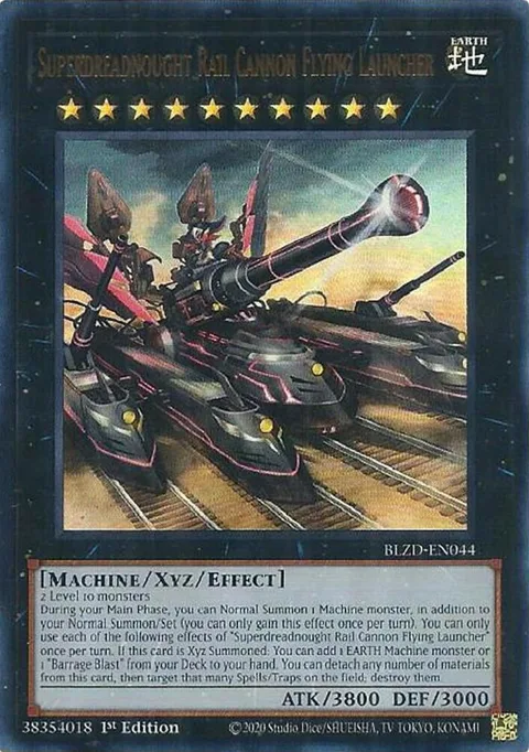 Superdreadnought Rail Cannon Flying Launcher BLZD-EN044 Yu-Gi-Oh card from Blazing Dominion