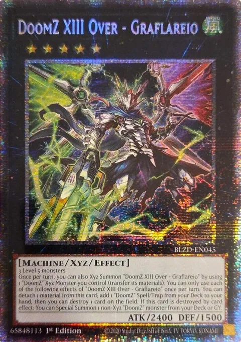 DoomZ XIII Over - Graflareio Starlight Rare BLZD-EN045 Yu-Gi-Oh card from Blazing Dominion