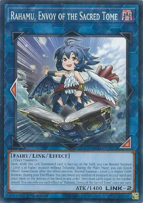 Rahamu, Envoy of the Sacred Tome BLZD-EN051 Yu-Gi-Oh card from Blazing Dominion