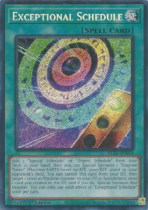 Exceptional Schedule BLZD-EN054 Yu-Gi-Oh card from Blazing Dominion