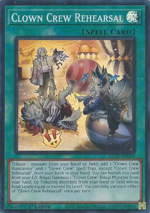 Clown Crew Rehearsal BLZD-EN059 Yu-Gi-Oh card from Blazing Dominion