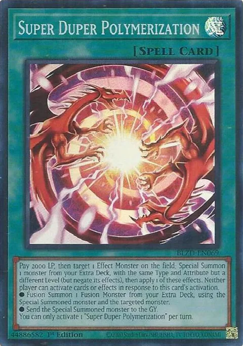 Super Duper Polymerization BLZD-EN069 Yu-Gi-Oh card from Blazing Dominion