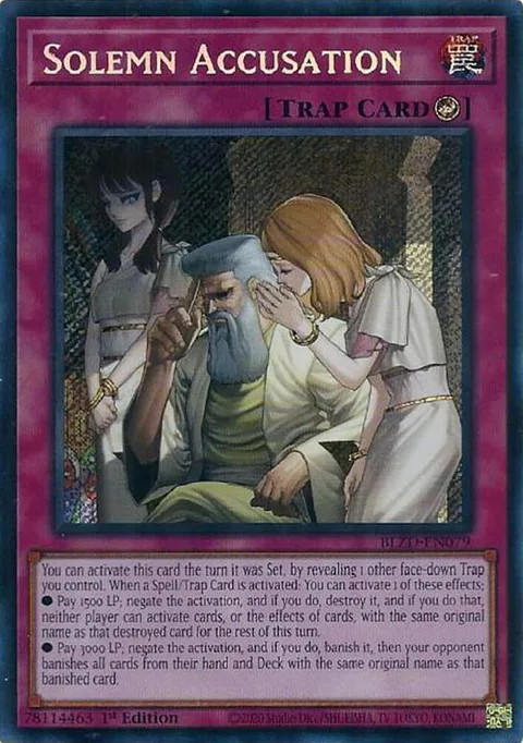 Solemn Accusation BLZD-EN079 Yu-Gi-Oh card from Blazing Dominion