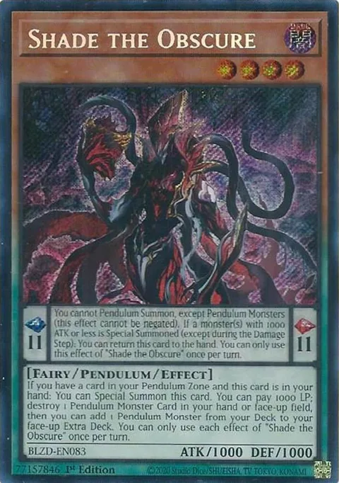 Shade the Obscure BLZD-EN083 Yu-Gi-Oh card from Blazing Dominion