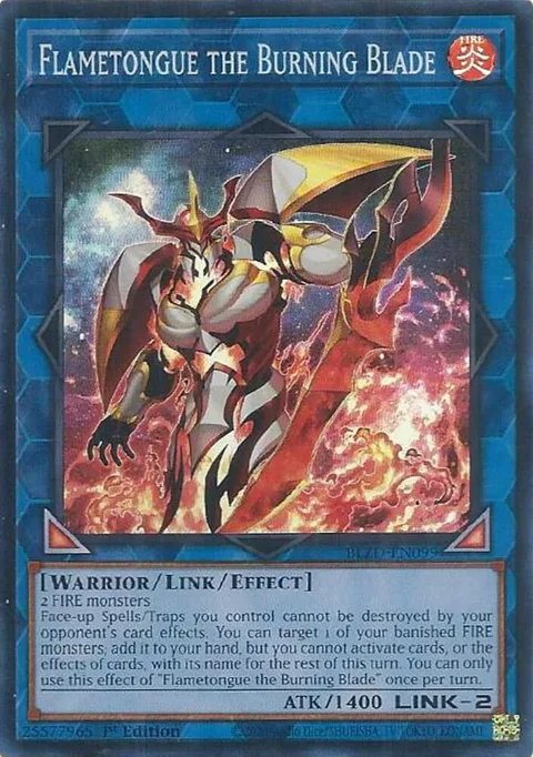 Flametongue the Burning Blade BLZD-EN099 Yu-Gi-Oh card from Blazing Dominion