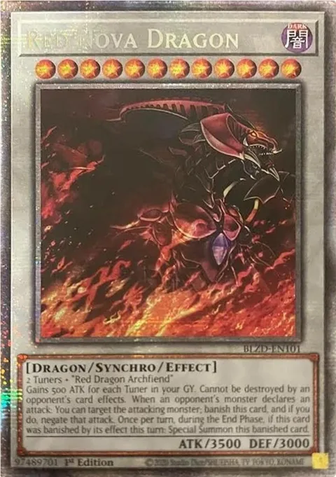Red Nova Dragon Starlight Rare BLZD-EN101 Yu-Gi-Oh card from Blazing Dominion