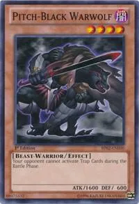 Pitch-Black Warwolf BP02-EN030 Unlimited Yu-Gi-Oh card from Battle Pack 2: War of the Giants