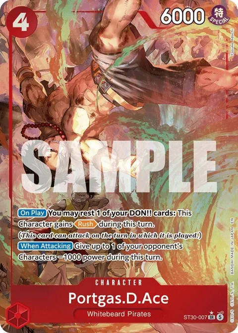 Portgas.D.Ace Alt Art ST30-007 One Piece card from Starter Deck EX: Luffy & Ace